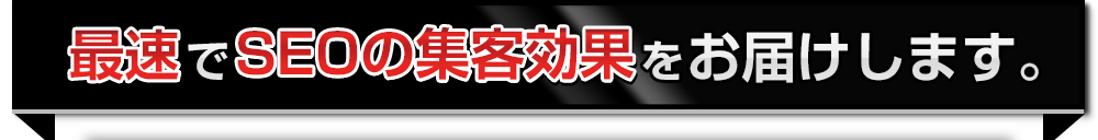 最速でSEOの集客効果をお届けします。