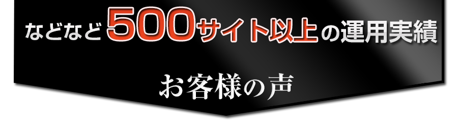 などなど500サイト以上の運用実績